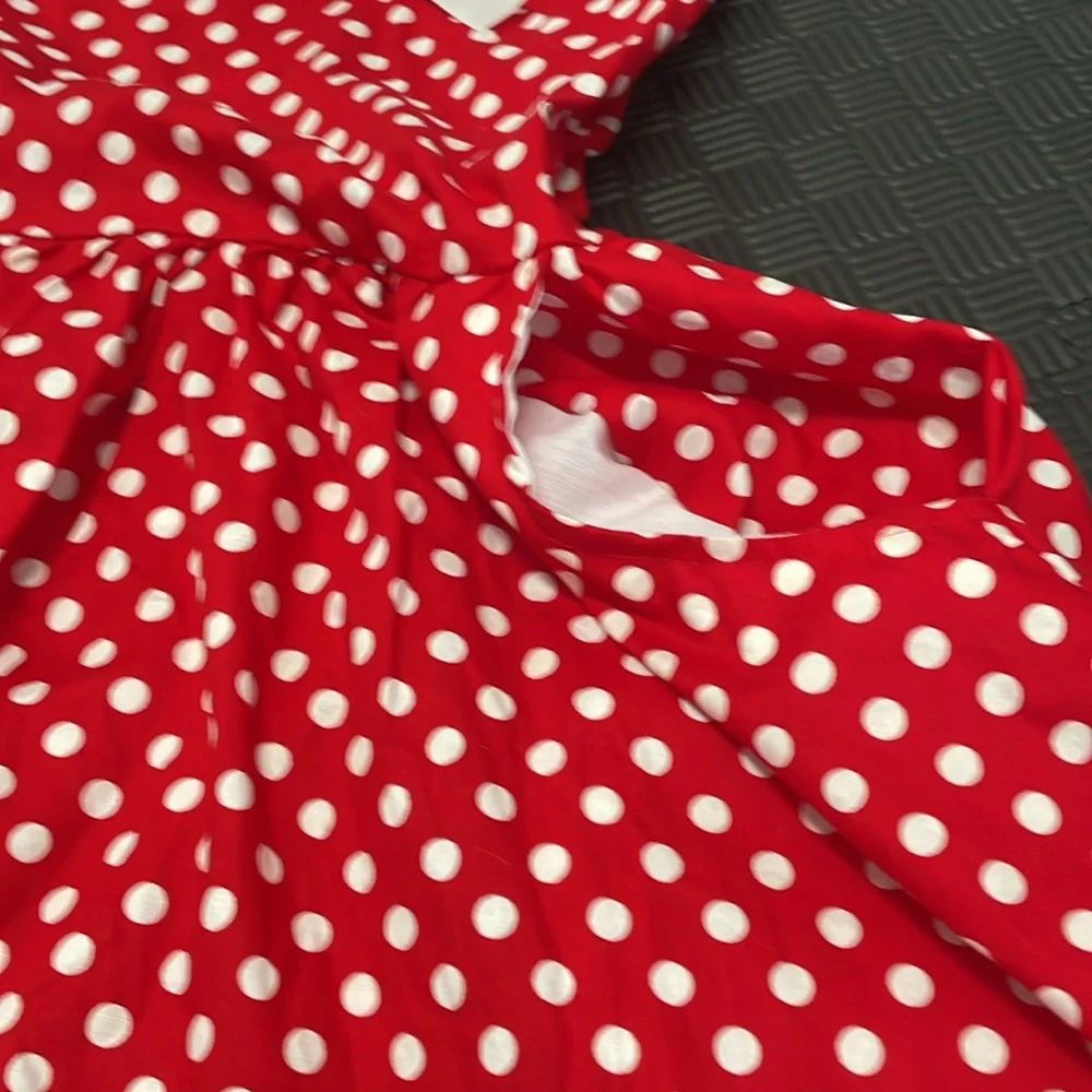 red with white polka dot 50’s dress girls size medium 8-10